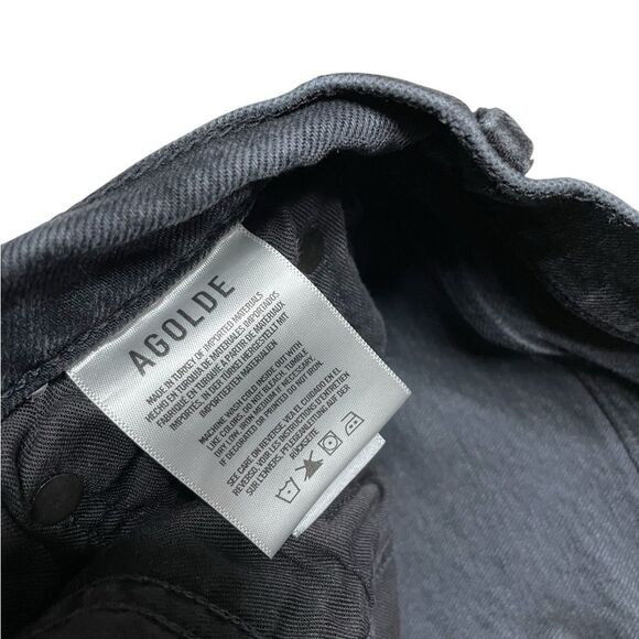 AGOLDE Riley High Rise Straight Leg Jeans Black Size 28 - Picture 8 of 9